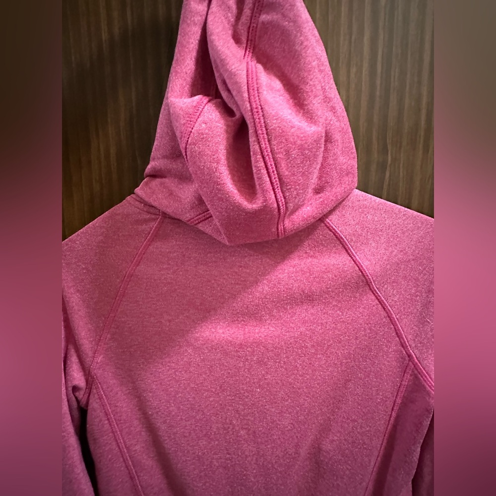 Adidas Women's Climawarm Pink Hoodie with Yellow Zipper - Picture 9 of 13